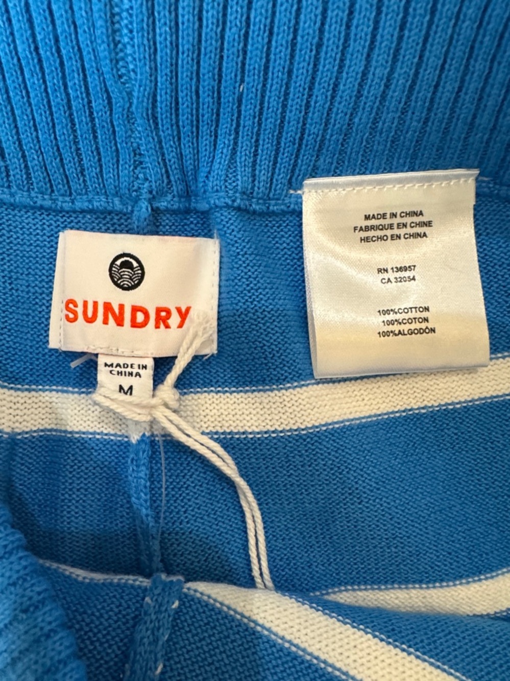 Sundry French Stripe Drawstring Shorts - Picture 3 of 7